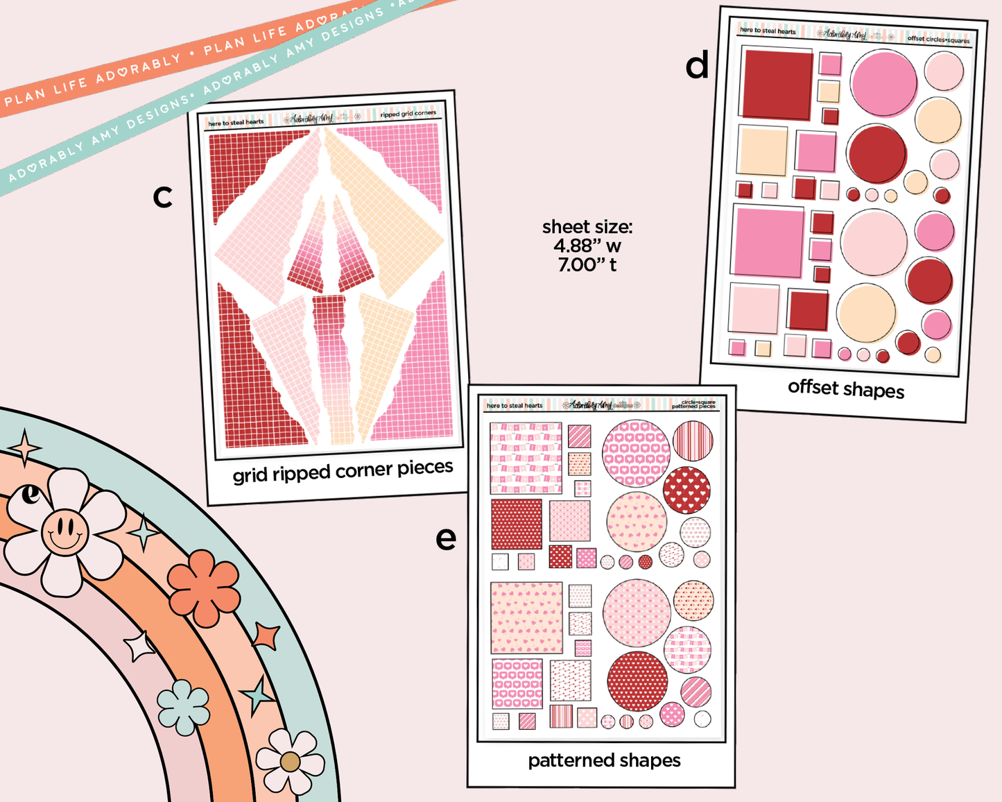 Here to Steal Hearts Valentine Weekly Kit Addons - All Sizes - Strips, Smears and More!