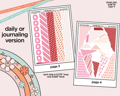 Journaling and Daily Planning Here to Steal Hearts Valentine Planner Sticker Kit