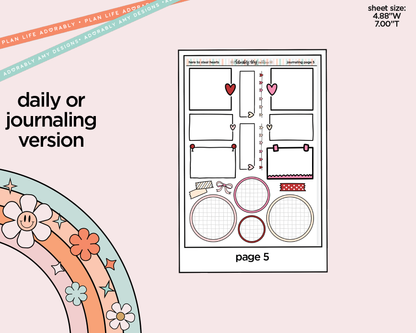 Journaling and Daily Planning Here to Steal Hearts Valentine Planner Sticker Kit