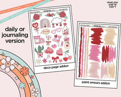 Journaling and Daily Planning Here to Steal Hearts Valentine Planner Sticker Kit