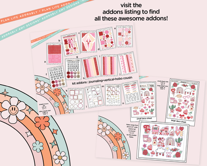 Hobonichi Cousin Weekly Here to Steal Hearts Valentine Planner Sticker Kit for Hobo Cousin or Similar Planners