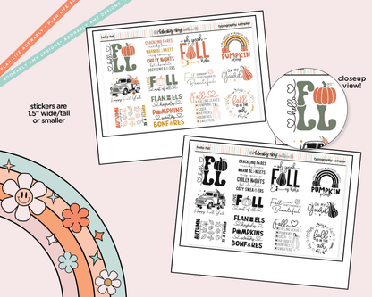 Hello Fall Deco Typography Sampler Planner Stickers