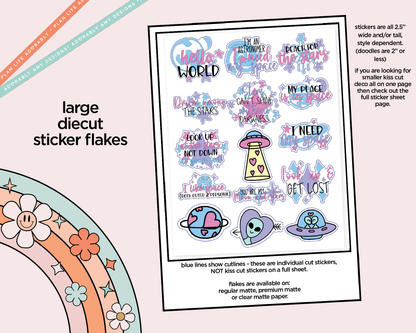 Hello World Deco Typography Sampler Planner Stickers