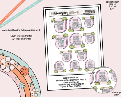 Here Lies a Mansplainer Typography Sampler Planner Stickers
