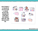 Large Diecut Sticker Flakes - Hey Boo! Kawaii Ghosts Halloween Quotes Planner Stickers for any Planner or Insert