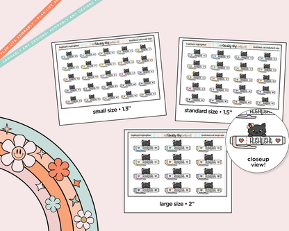 Toothless Cat Highlight Highlight Decoration Character Planner Stickers - 3 Sizes Available