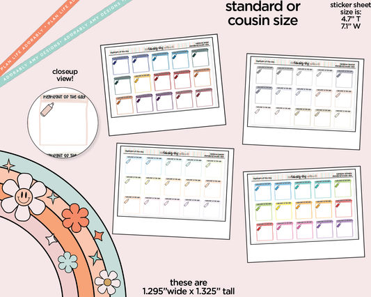 Rainbow Highlight of the Day Standard OR Cousin Size Stickers for any Planner or Insert