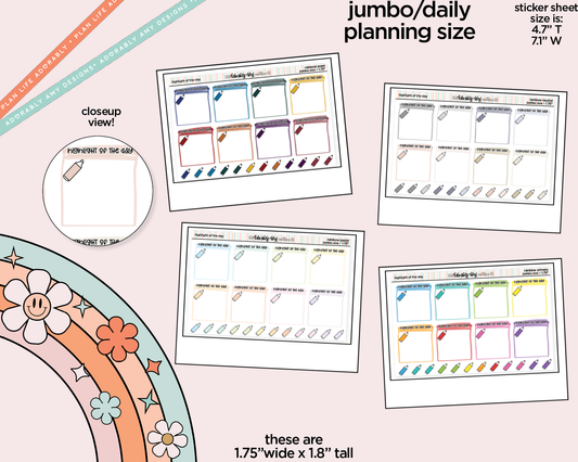 Rainbow Highlight of the Day Large/Jumbo Stickers for any Planner or Insert