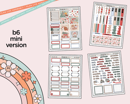 Mini B6 Holly Jolly Vibes Sticker Kit sized for ANY Vertical Insert