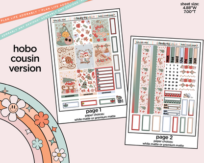 Hobonichi Cousin Weekly Holly Jolly Vibes Planner Sticker Kit for Hobo Cousin or Similar Planners