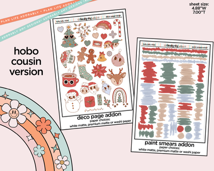 Hobonichi Cousin Weekly Holly Jolly Vibes Planner Sticker Kit for Hobo Cousin or Similar Planners