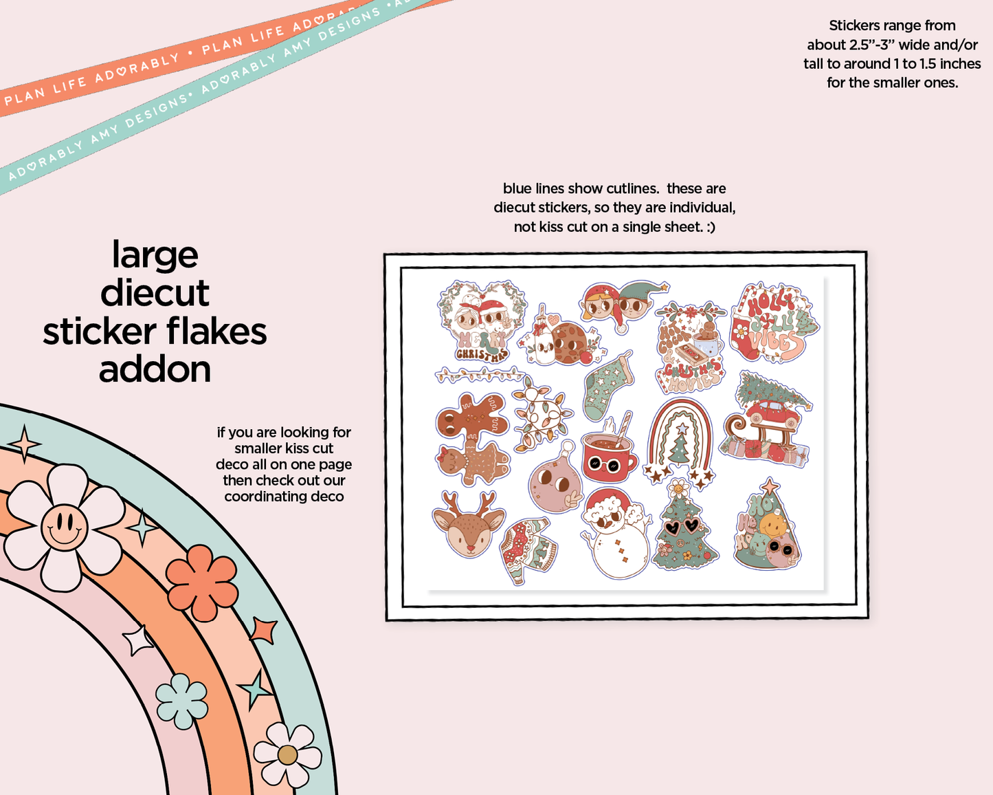 Journaling and Daily Planning Holly Jolly Vibes Planner Sticker Kit