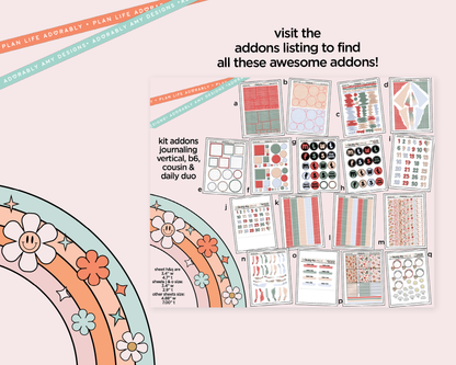 Vertical Holly Jolly Vibes Weekly Sticker Kit for Vertical Standard Size Planners or Insert