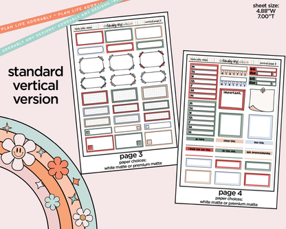 Vertical Holly Jolly Vibes Weekly Sticker Kit for Vertical Standard Size Planners or Insert