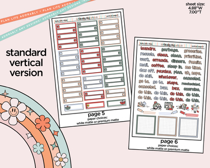 Vertical Holly Jolly Vibes Weekly Sticker Kit for Vertical Standard Size Planners or Insert