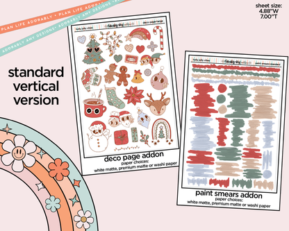 Vertical Holly Jolly Vibes Weekly Sticker Kit for Vertical Standard Size Planners or Insert