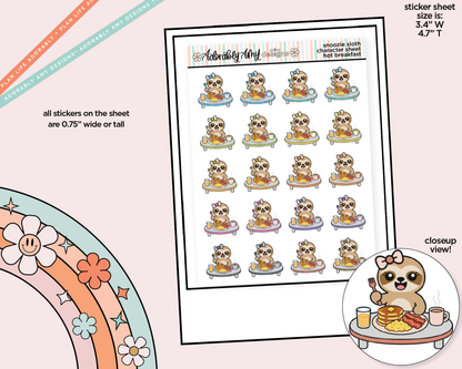 Snoozie Sloth Hot Breakfast Decoration Character Planner Stickers