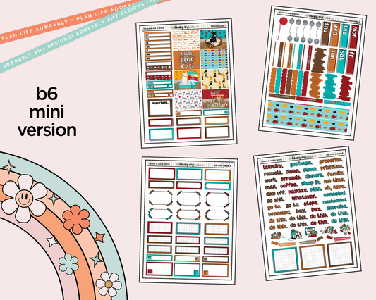 Mini B6 A House Isn't a Home Without a Cat Planner Sticker Kit sized for ANY Vertical Insert