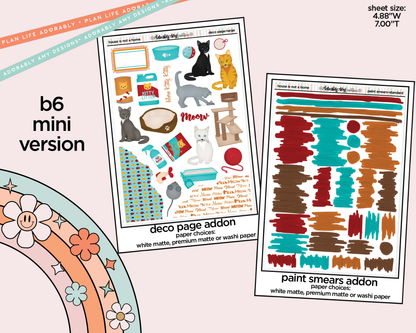 Mini B6 A House Isn't a Home Without a Cat Planner Sticker Kit sized for ANY Vertical Insert