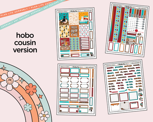 Hobonichi Cousin Weekly A House Isn't a Home Without a Cat Planner Sticker Kit for Hobo Cousin or Similar Planners