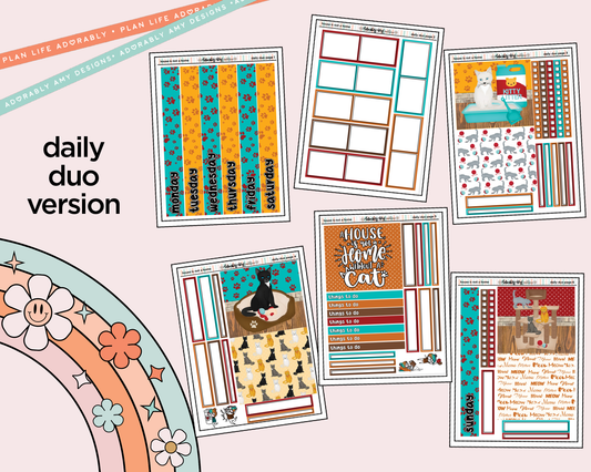 Daily Duo A House Isn't a Home Without a Cat Weekly Planner Sticker Kit for Daily Duo Planner