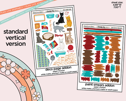 Vertical A House Isn't a Home Without a Cat Weekly Sticker Kit for Vertical Standard Size Planners or Insert
