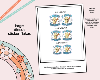 I Choose Violence Typography Sampler Planner Stickers