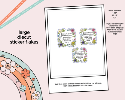 I Do Not Spew Profanities Typography Sampler Planner Stickers - Adorably Amy Designs