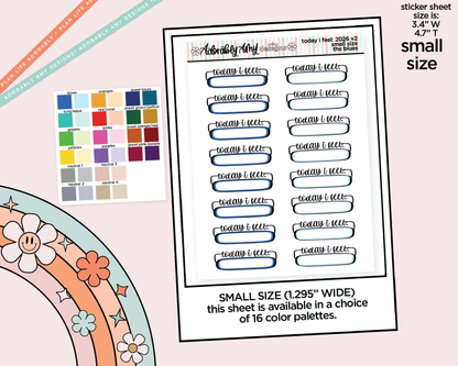 Rainbow Small Size Today I Feel: 2026 - 2 Versions Mood Tracker Boxes Small Size Planner Stickers for Hobonichi Cousin Size Planners - Adorably Amy Designs