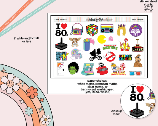 I Love the 80's Deco Sampler Decorative Planner Stickers