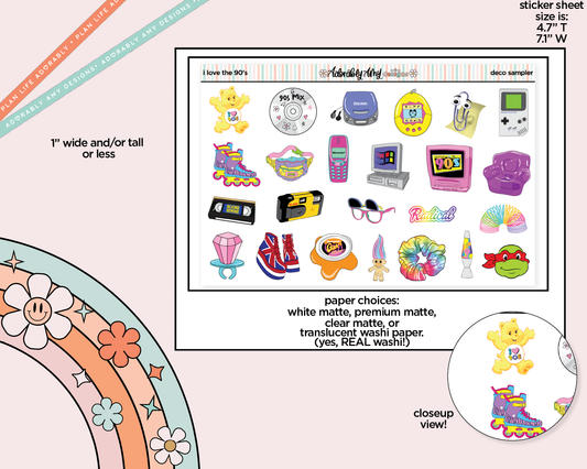I Love the 90's Deco Sampler Decorative Planner Stickers