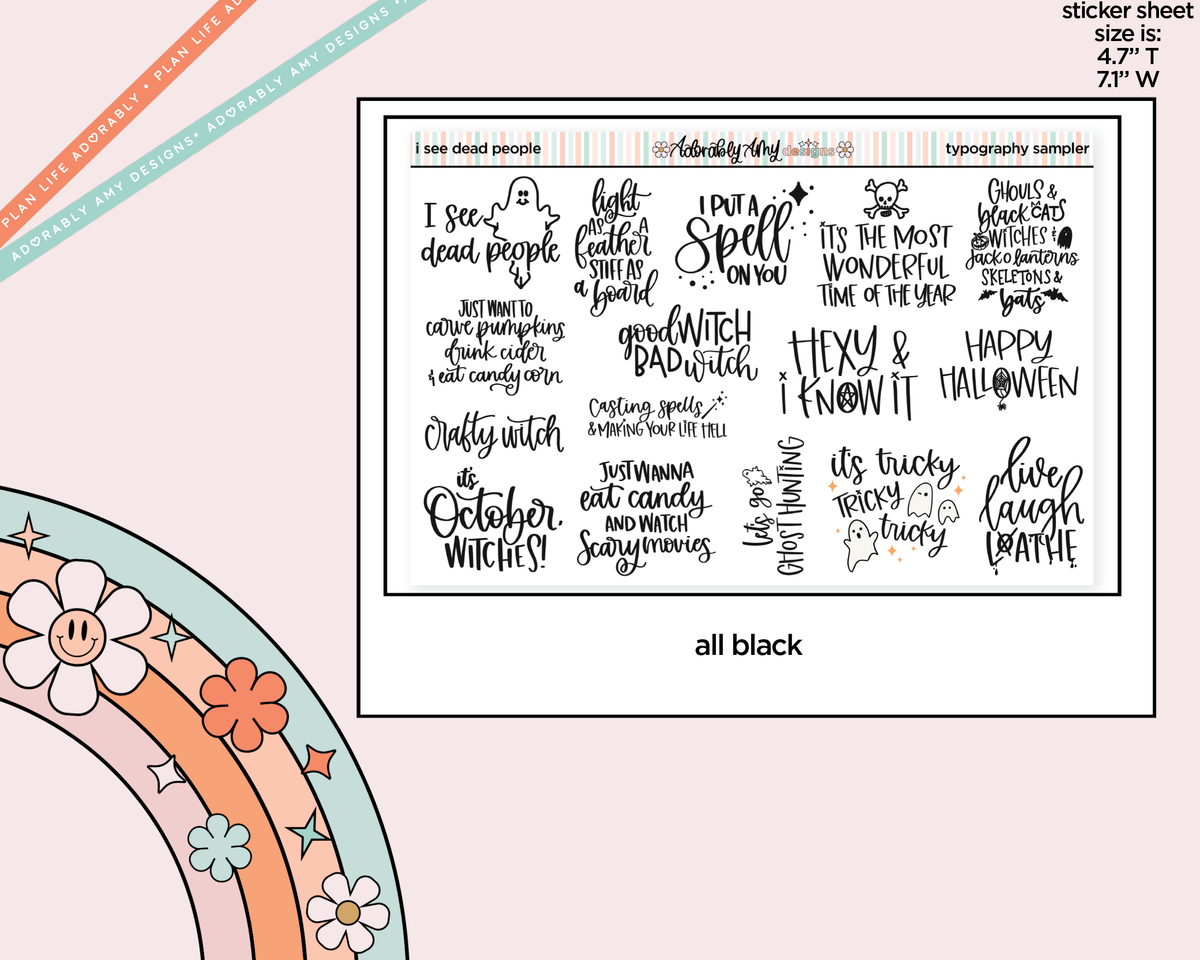 I See Dead People Typography Sampler Planner Stickers