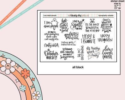 I See Dead People Typography Sampler Planner Stickers