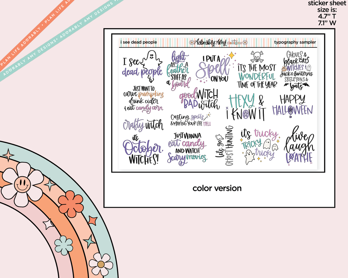 I See Dead People Typography Sampler Planner Stickers