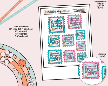 I Swear Because I Fucking Care Typography Sampler Planner Stickers - Adorably Amy Designs