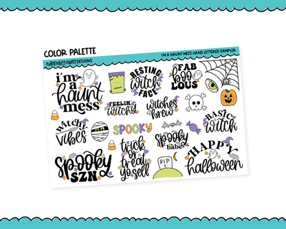 I'm a Haunt Mess Typography Sampler Planner Stickers for any Planner or Insert