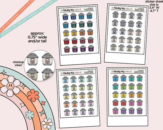 Rainbow Pressure Cooker Pot Doodled Icon Stickers