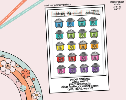 Rainbow Pressure Cooker Pot Doodled Icon Stickers