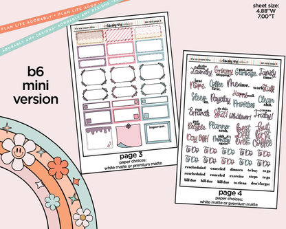 Mini B6 It's Ice Cream Time Weekly Planner Sticker Kit sized for ANY Vertical Insert