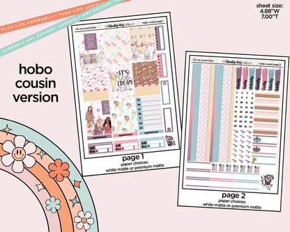 Hobonichi Cousin Weekly It's Ice Cream Time Planner Sticker Kit for Hobo Cousin or Similar Planners