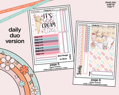 Daily Duo It's Ice Cream Time Weekly Planner Sticker Kit for Daily Duo Planner