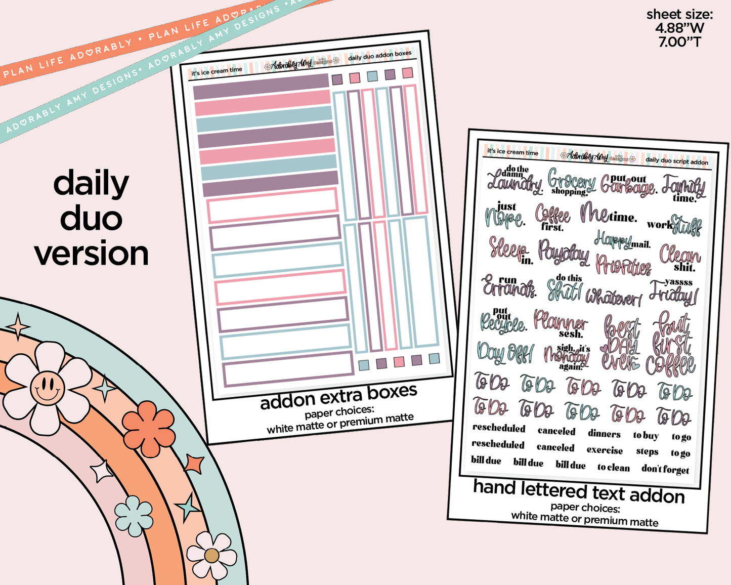 Daily Duo It's Ice Cream Time Weekly Planner Sticker Kit for Daily Duo Planner