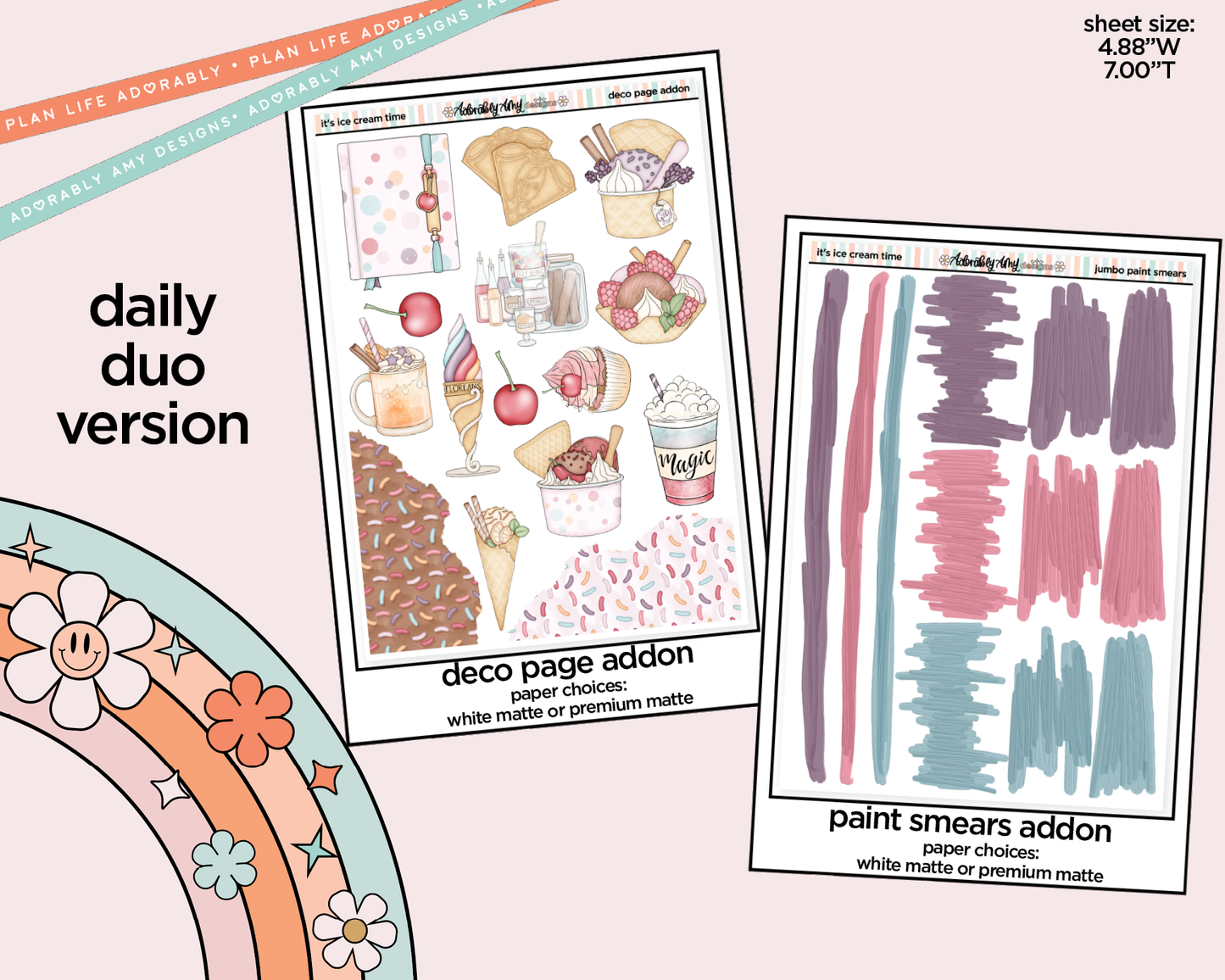 Daily Duo It's Ice Cream Time Weekly Planner Sticker Kit for Daily Duo Planner