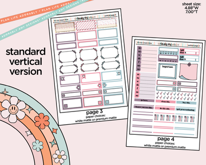 Vertical It's Ice Cream Time Weekly Sticker Kit for Vertical Standard Size Planners or Insert