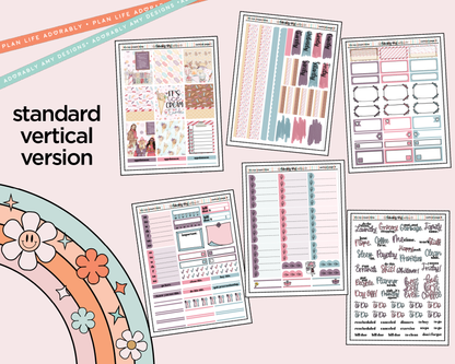 Vertical It's Ice Cream Time Weekly Sticker Kit for Vertical Standard Size Planners or Insert