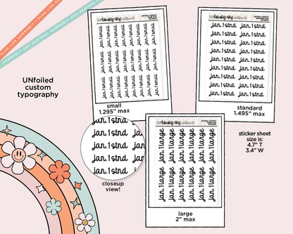 January 2026 LE Custom Typography Sticker Reminder Planner Stickers