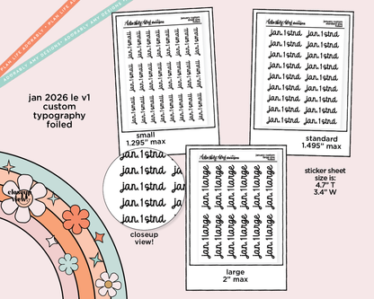 January LE Foiled Custom Word/Phrase Stickers Planner Stickers