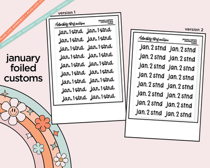 January LE Foiled Custom Word/Phrase Stickers Planner Stickers