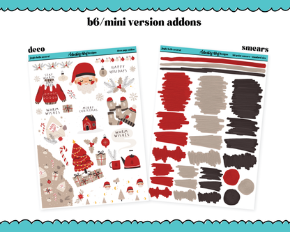 Mini B6 Jingle Bells Neutral Christmas Themed Weekly Planner Sticker Kit sized for ANY Vertical Insert