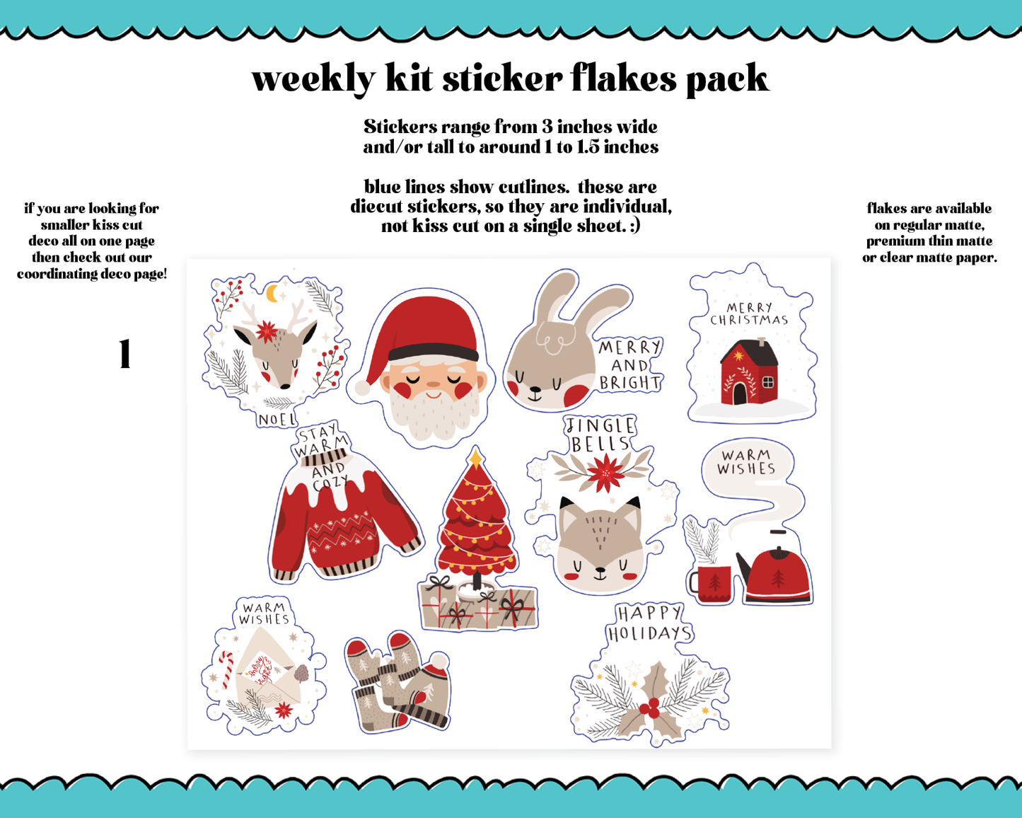 Jingle Bells Neutral Christmas Themed Weekly Kit Addons - All Sizes - Deco, Smears and More!